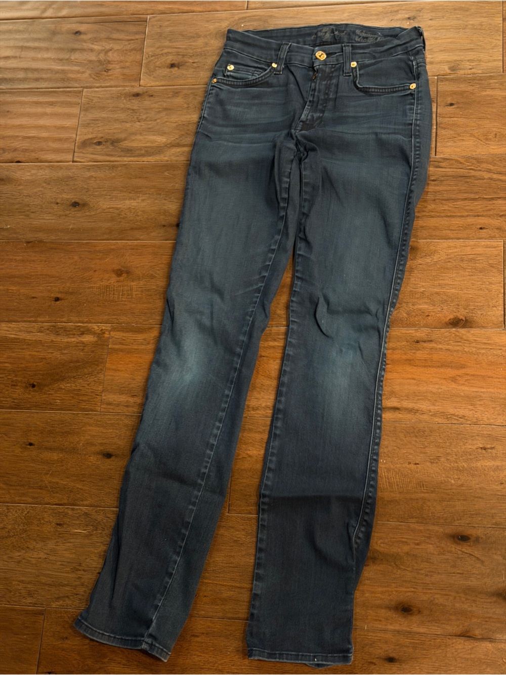 7 for mankind  Dark Blue Straight-Leg Women's Jeans 27